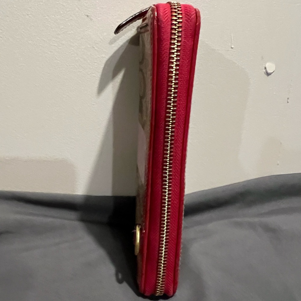 Coach Pink and Brown Signature Wallet - Picture 3 of 4
